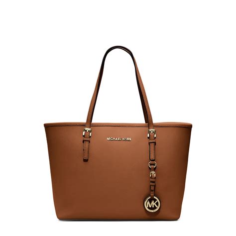 michael kors jet set small luggage saffiano leather travel tote|Michael Kors saffiano tote bag.